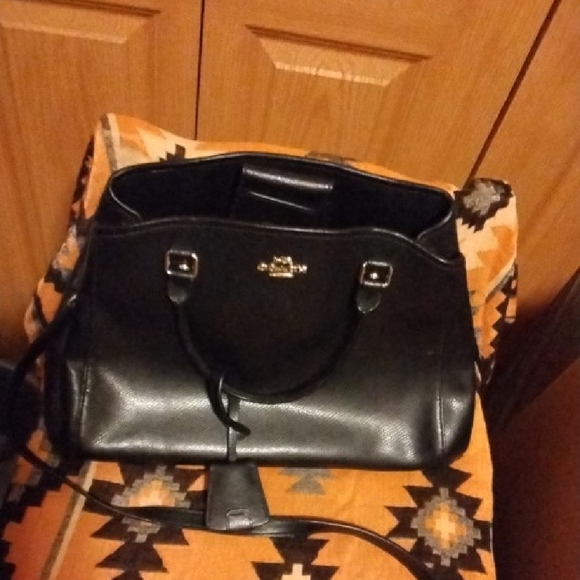 Coach Black Leather "Margot" Satchel Bag - Picture 8 of 13